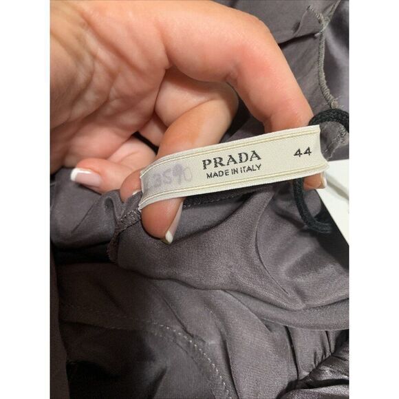 Prada Authentic Solid Gray 100% Silk Tank Mini dress IT 44 US 8 Medium - Picture 5 of 5